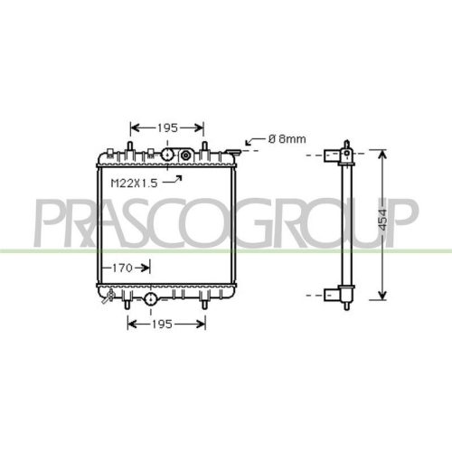K&uuml;hler Motork&uuml;hlung Prasco PG009R005 Aq f&uuml;r Peugeot