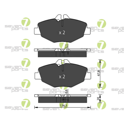 Bremsbelagsatz Scheibenbremse 7 Seven Parts SVP22110 f&uuml;r Mercedes Benz