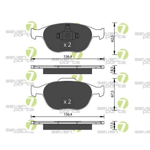 Bremsbelagsatz Scheibenbremse 7 Seven Parts SVP22120 f&uuml;r Ford 1. Vorderachse