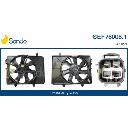 Elektromotor K&uuml;hlerl&uuml;fter Sando SEF78008.1 f&uuml;r Hyundai