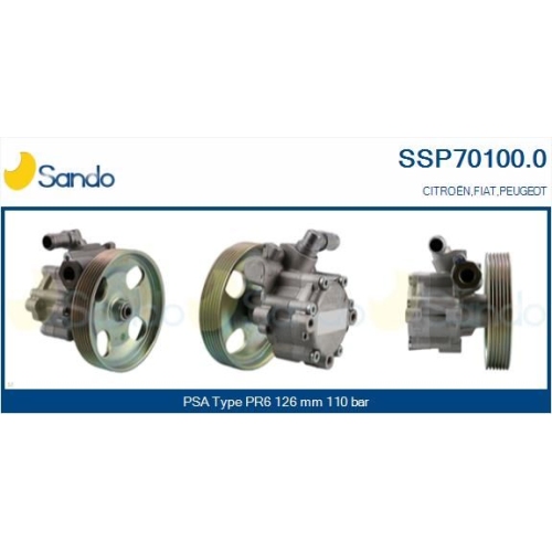 Hydraulikpumpe Lenkung Sando SSP70100.0 f&uuml;r Citro&euml;n/peugeot