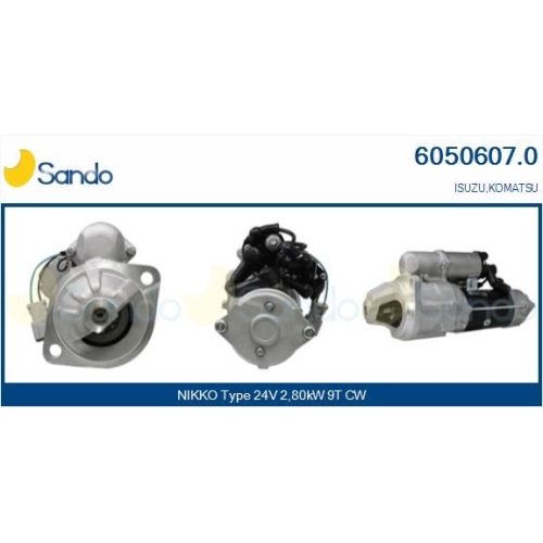 Starter Sando 6050607.0 f&uuml;r Isuzu Komatsu