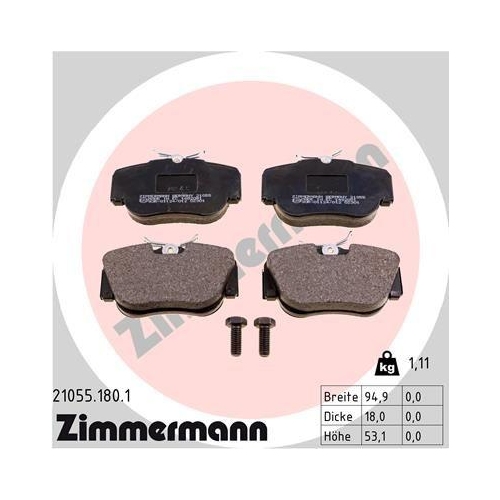 Bremsbelagsatz Scheibenbremse Zimmermann 21055.180.1 f&uuml;r Mercedes Benz