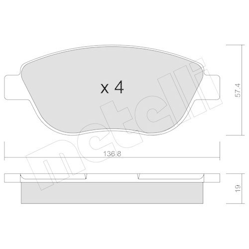 Bremsbelagsatz Scheibenbremse Metelli 22-0322-1 f&uuml;r Citro&euml;n Fiat Lancia Peugeot