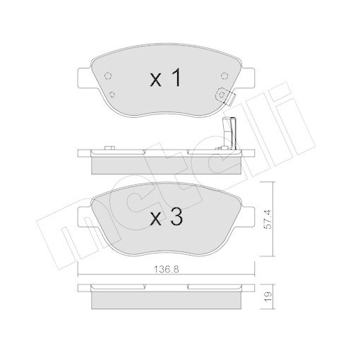Bremsbelagsatz Scheibenbremse Metelli 22-0322-2 für Opel Vauxhall Vorderachse