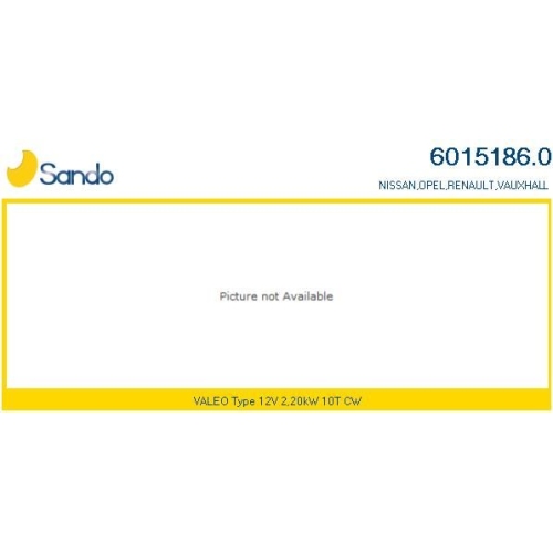 Starter Sando 6015186.0 f&uuml;r Nissan Opel Renault General Motors