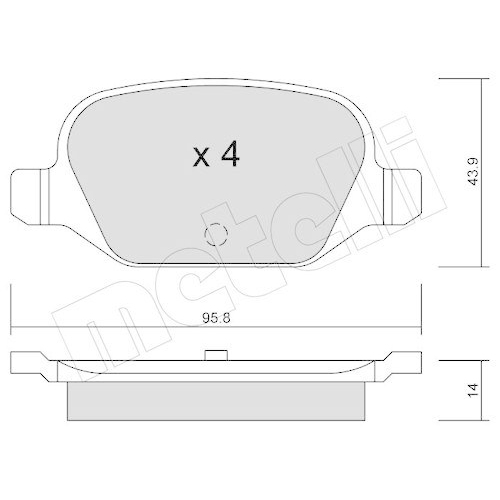 Bremsbelagsatz Scheibenbremse Metelli 22-0324-0 f&uuml;r Citro&euml;n Fiat Lancia Abarth