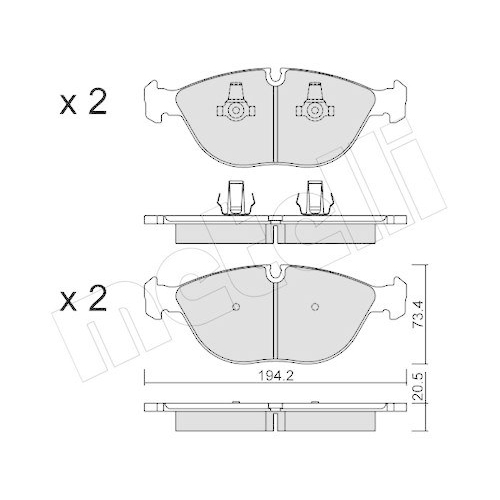 Bremsbelagsatz Scheibenbremse Metelli 22-0828-0 f&uuml;r Audi Bmw Chrysler VW Bentley