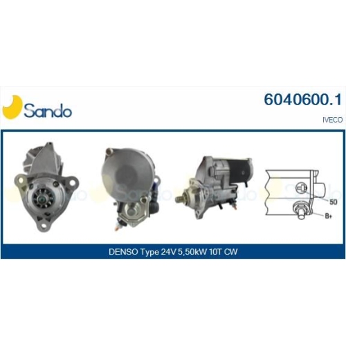 Starter Sando 6040600.1 für Iveco Case Ih