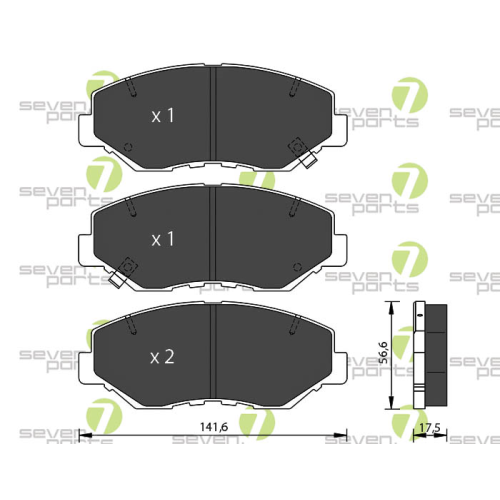 Bremsbelagsatz Scheibenbremse 7 Seven Parts SVP22220 f&uuml;r Honda 1. Vorderachse