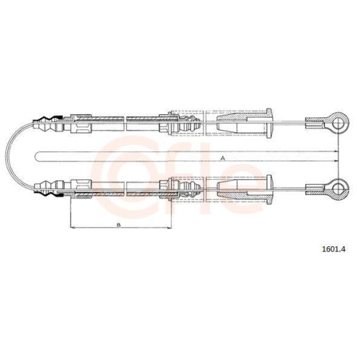 Seilzug Feststellbremse Cofle 1601.4 f&uuml;r Fiat Hinten