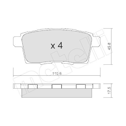 Bremsbelagsatz Scheibenbremse Metelli 22-0873-0 f&uuml;r Mazda Hinterachse