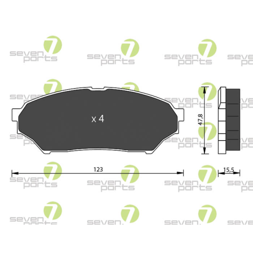 Bremsbelagsatz Scheibenbremse 7 Seven Parts SVP22260 f&uuml;r Mitsubishi