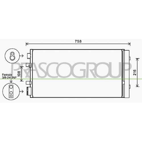 Kondensator Klimaanlage Prasco RN090C002 Aq für Renault