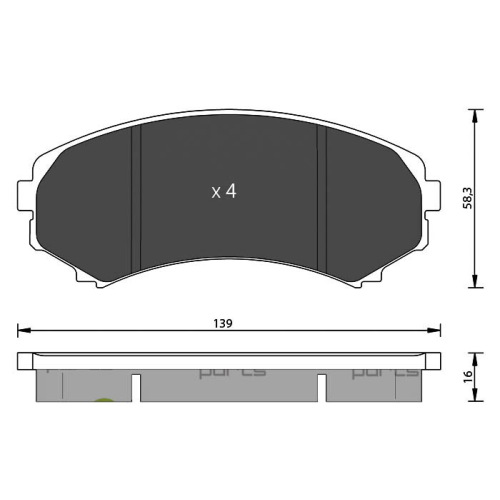 Bremsbelagsatz Scheibenbremse 7 Seven Parts SVP22270 f&uuml;r Mitsubishi
