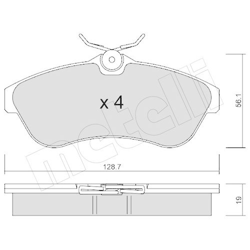 Brake Pad Set Disc Brake Metelli 22-0329-0 for Citro&euml;n Front Axle