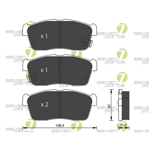 Bremsbelagsatz Scheibenbremse 7 Seven Parts SVP22280 f&uuml;r Daihatsu Nissan Subaru
