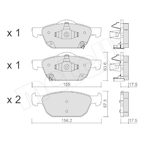 Bremsbelagsatz Scheibenbremse Metelli 22-1009-0 f&uuml;r Honda Vorderachse
