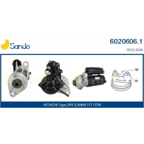 Starter Sando 6020606.1 f&uuml;r Isuzu Hitachi