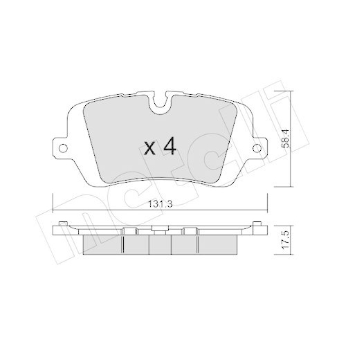 Bremsbelagsatz Scheibenbremse Metelli 22-1025-0 f&uuml;r Land Rover Hinterachse
