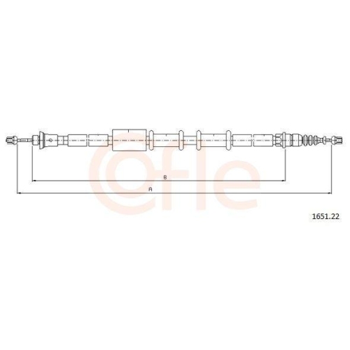 Seilzug Feststellbremse Cofle 1651.22 f&uuml;r Fiat Hinten Links Hinten Rechts