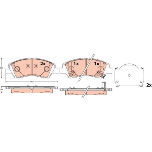 Bremsbelagsatz Scheibenbremse Trw GDB2563 f&uuml;r Hyundai Vorderachse