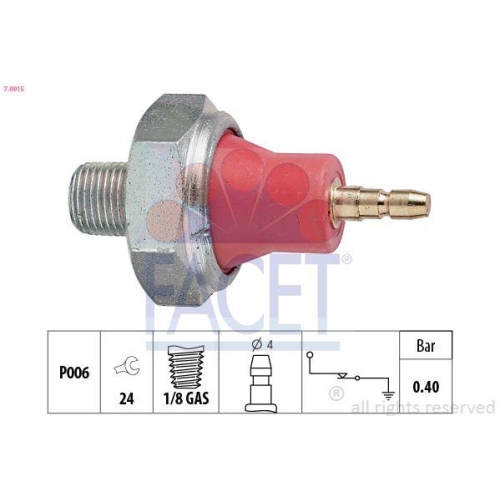 Öldruckschalter Facet 7.0015 Made In Italy - Oe Equivalent für Honda Isuzu Opel