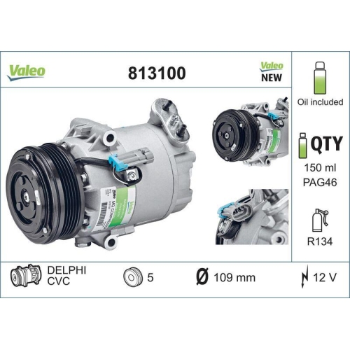 Kompressor Klimaanlage Valeo 813100 Valeo Core-flex f&uuml;r Opel Vauxhall