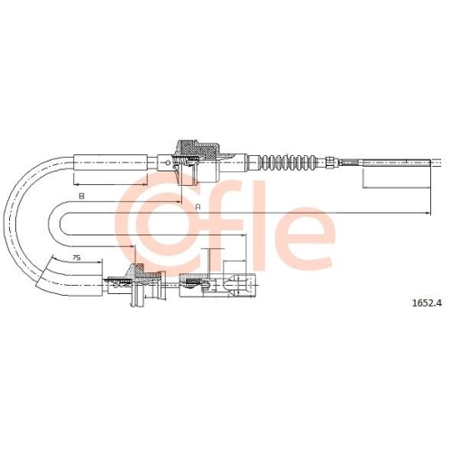 Seilzug Kupplungsbetätigung Cofle 1652.4 für Fiat Lancia