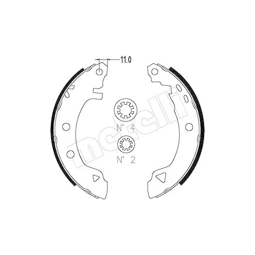 Bremsbackensatz Metelli 53-0002 f&uuml;r Alfa Romeo Fiat Hinterachse