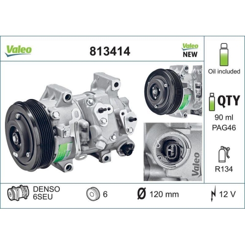 Kompressor Klimaanlage Valeo 813414 Valeo Core-flex für Toyota