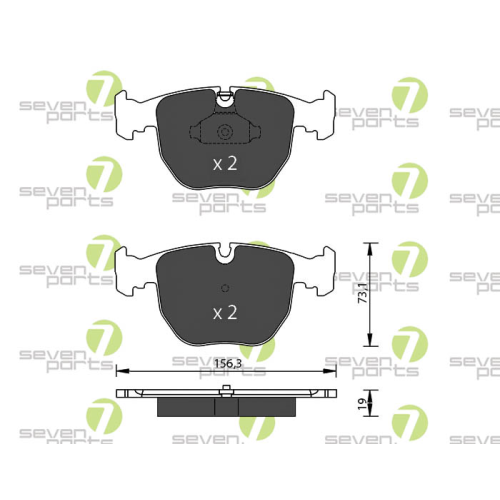 Bremsbelagsatz Scheibenbremse 7 Seven Parts SVP22390 f&uuml;r Bmw Mini 1. Vorderachse