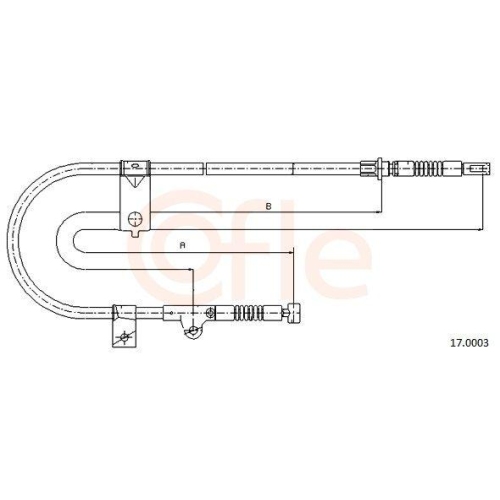Seilzug Feststellbremse Cofle 17.0003 für Nissan Hinten Links