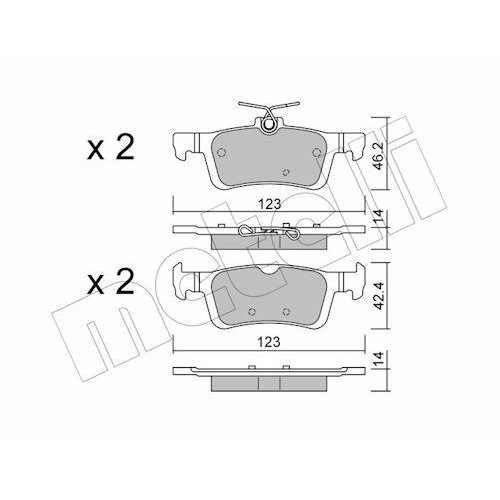 Bremsbelagsatz Scheibenbremse Metelli 22-0986-1 f&uuml;r Ford Hinterachse