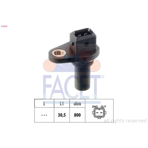 Rpm Sensor Automatic Transmission Facet 9.0028 Made In Italy - Oe Equivalent VW