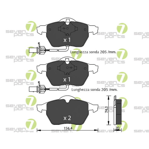 Bremsbelagsatz Scheibenbremse 7 Seven Parts SVP22410 f&uuml;r Audi Seat Skoda Vag VW