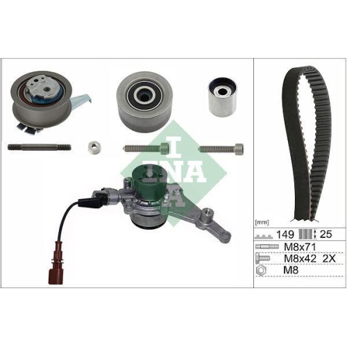 Wasserpumpe + Zahnriemensatz Schaeffler Ina 530 0835 30 f&uuml;r Audi Seat Skoda VW