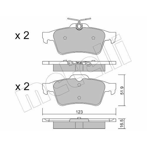 Bremsbelagsatz Scheibenbremse Metelli 22-0337-1 f&uuml;r Citro&euml;n Ford Jaguar Mazda