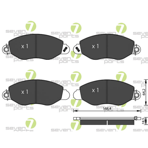 Bremsbelagsatz Scheibenbremse 7 Seven Parts SVP22420 f&uuml;r Ford 1. Vorderachse