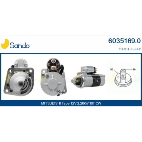 Starter Sando 6035169.0 für Chrysler Mitsubishi Jeep