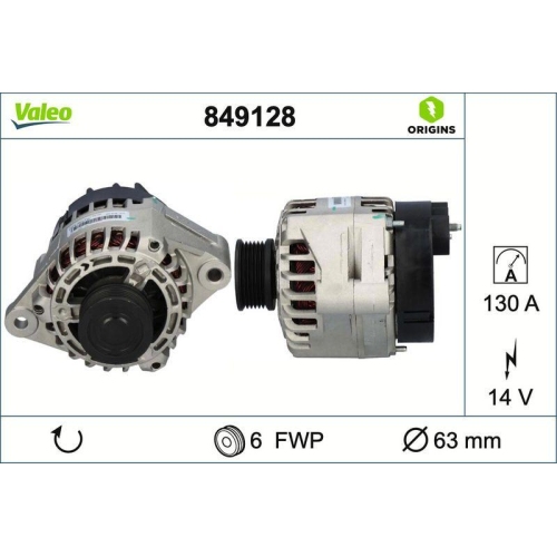 Generator Valeo 849128 Valeo Origins f&uuml;r Opel Saab Vauxhall