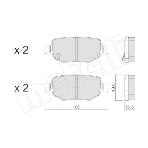 Bremsbelagsatz Scheibenbremse Metelli 22-1050-0 f&uuml;r Chery DR Hinterachse