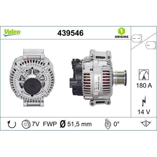 Generator Valeo 439546 Valeo Origins New Oe Technologie f&uuml;r Chrysler Jeep