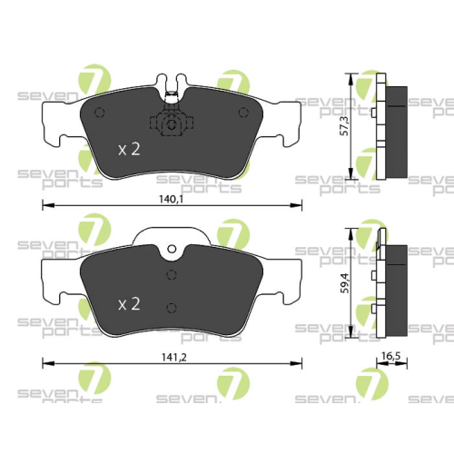 Bremsbelagsatz Scheibenbremse 7 Seven Parts SVP22530 f&uuml;r Mercedes Benz