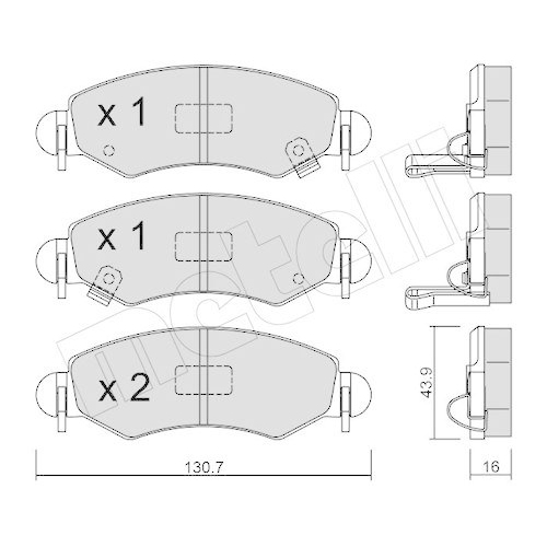 Bremsbelagsatz Scheibenbremse Metelli 22-0339-1 f&uuml;r Opel Subaru Suzuki