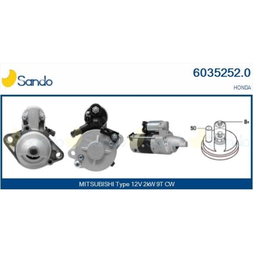 Starter Sando 6035252.0 f&uuml;r Honda Mitsubishi