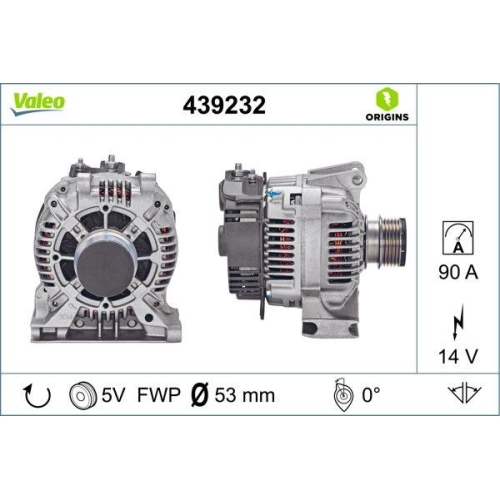 Generator Valeo 439232 Valeo Origins New Oe Technologie f&uuml;r Mercedes Benz