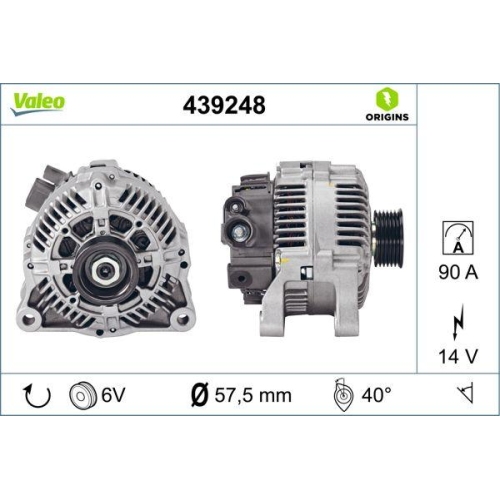 Generator Valeo 439248 Valeo Origins New Oe Technologie f&uuml;r Citro&euml;n Fiat Lancia