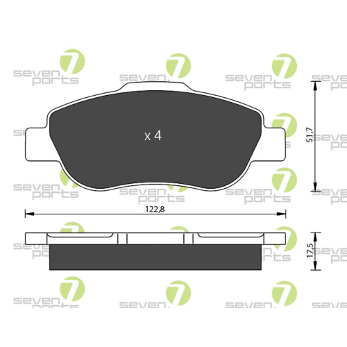 Bremsbelagsatz Scheibenbremse 7 Seven Parts SVP22560 für Fiat 1. Vorderachse