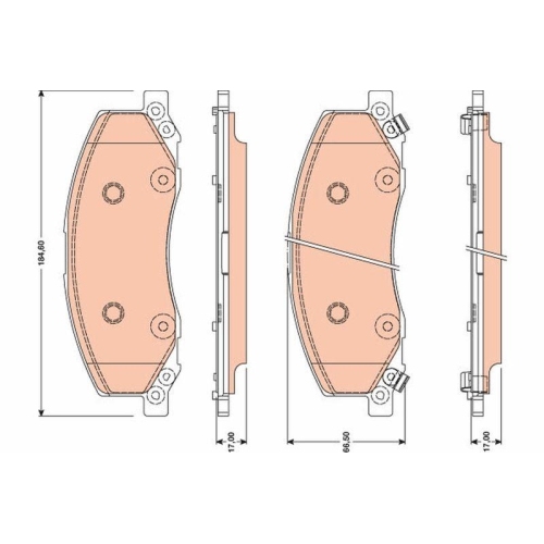 Brake Pad Set Disc Brake Trw GDB1781 for Vauxhall Opel Saab Front Axle